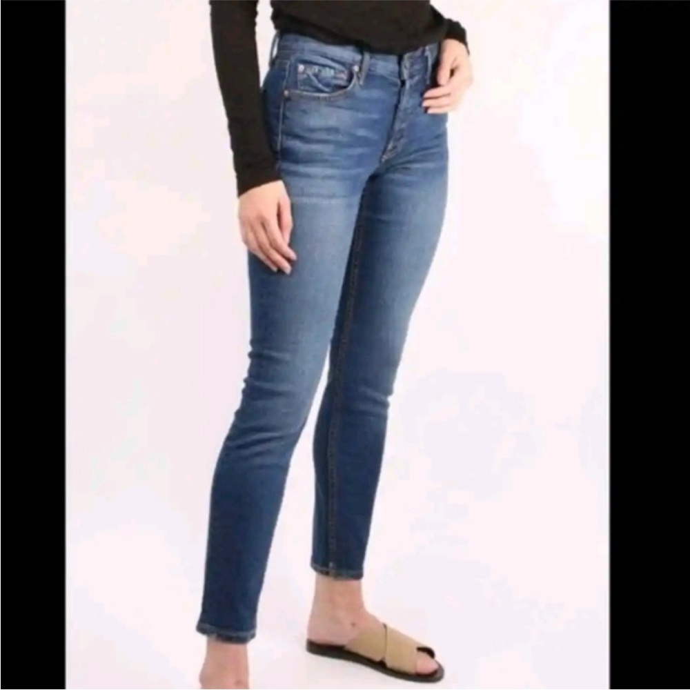 GRLFRND Yasmin Jeans Cropped Size 26 Blue Button Fly